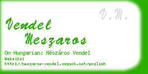 vendel meszaros business card