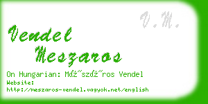 vendel meszaros business card